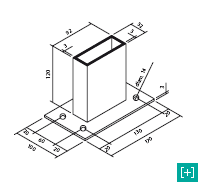 Détail de la base de fixation pour la clôture avec maille 100 x 50 h 28