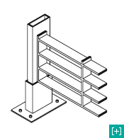 Détail de la fixation pour la clôture avec maille 220 x 60 h 40