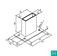 Détail de la base de fixation pour la clôture avec maille 220 x 60 h 40