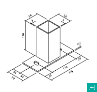 Détail de la base de fixation pour la clôture avec maille 50 x 50 h 15