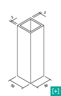 Section montant pour la clôture avec maille 50 x 50 h 15